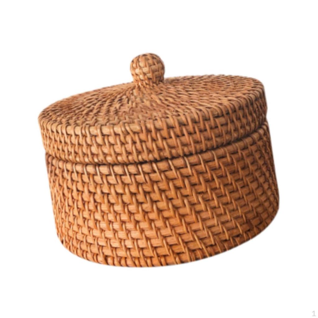 Handmade Rattan Box, Versatile Wicker Storage Solution for Bathroom and Shelf