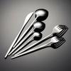 Qianxing 410 Stainless Steel Portuguese Black Gold Dinner Spoon Set