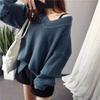 Women's Autumn & Winter Korean Style V-Neck Sweater Loose Lazy Style Versatile Pullover Knit Top Base Layer for Women