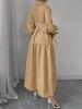 European & American Women's Lace-Up Puff Sleeve Dress