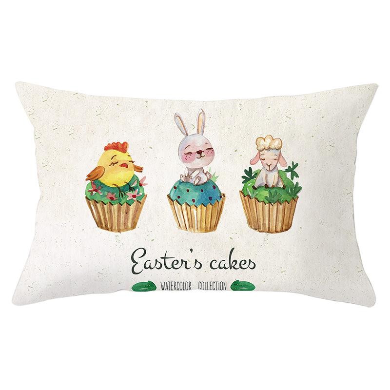 Easter Lumbar  Pillowcase Decorative Sofa Cushion Case Bed Pillow Cover Home Decor Car Cushion Cover Rabbit Pillow Case 30*50cm