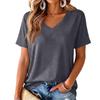 Women's V-Neck Printed Blouse, Lightweight Spring Summer Top