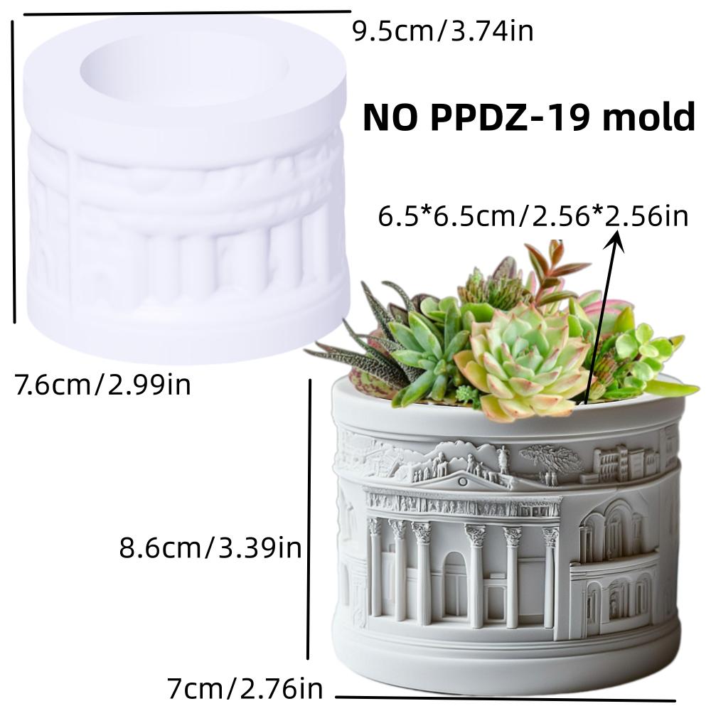 DIY Griechische Architektur Relief Sukkulenten Pflanztopf Harz Silikonform Europäischer Stil Römische Säule Kerzenbecher Gipsformen