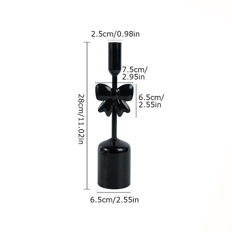 1PC Glass Halloween Bow Taper Candlesticks Elegant Table Centerpieces Tabletop Decor for Dinners Black Weddings 4 Styles