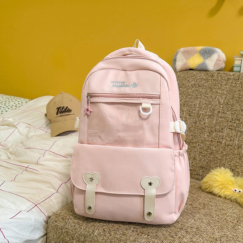 Schoolbagins Simple and Versatile Class Backpack Female, High School Student, Junior High School Student School Bag Large Capacity Lightweight Burden