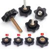 5/50Pcs Plum Blossom Handle Nut M4 M5 M6 M8 Blind Hole Copper Core Handle Knob Thread Mechanical Black Thumb Nuts Assortment