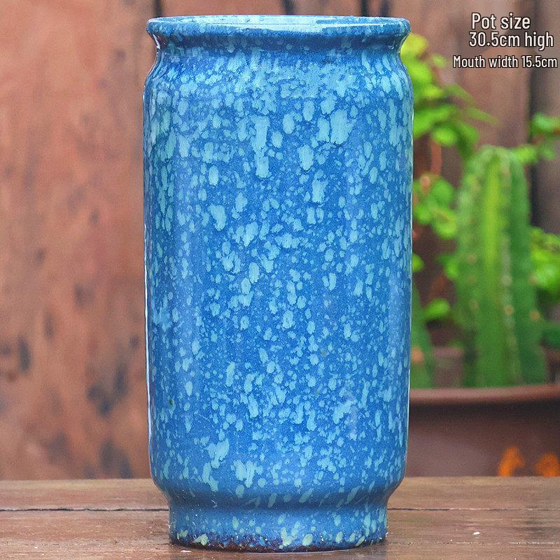 Large Wintergreen Bougainvillea Ceramic Flower Pot - Breathable, Tall Succulent & Tree Ceramic Jar