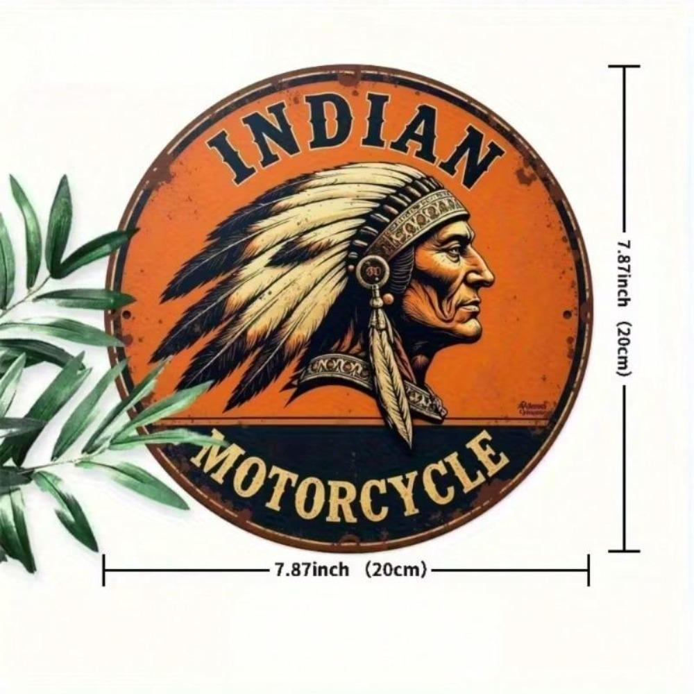 Vintage kovový znak Indian Motorcycle Retro nástěnná dekorace Venkovní vnitřní voděodolné hliníkové umění