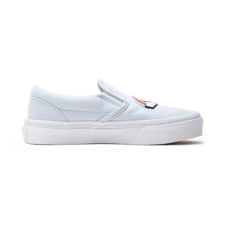 Vans Slip-On Series Low Top Kids Skate Shoes Light Blue Rainbow Kids Sneaker VN0A4BUT34C