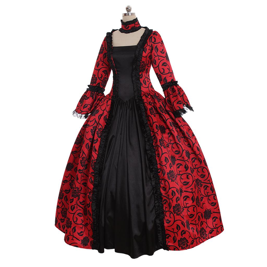Ballkleid im viktorianischen Rokoko-Stil, Gothic-Lolita-Renaissance-Kleid, mittelalterliche Hofkleidung für Damen, Halloween und Mottopartys