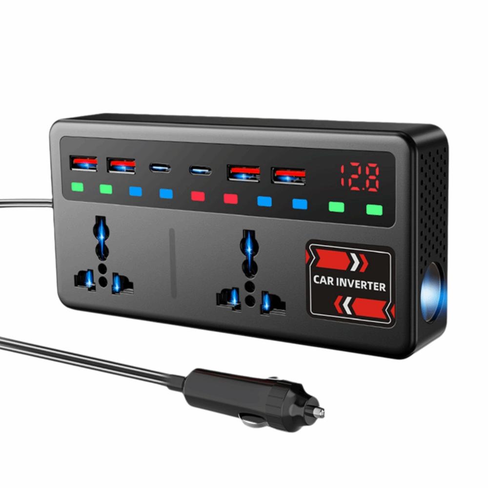 200W Converter Car Inverter Power Adapter Multi Charger Socket Vehicle Inverter Car Converter SUV чёрный