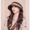 Fisherman's Hat Women's Simple and Versatile Hat Outdoor Travel Sun Shading Solid Color Fashionable Big Head Circumference Basin Hat