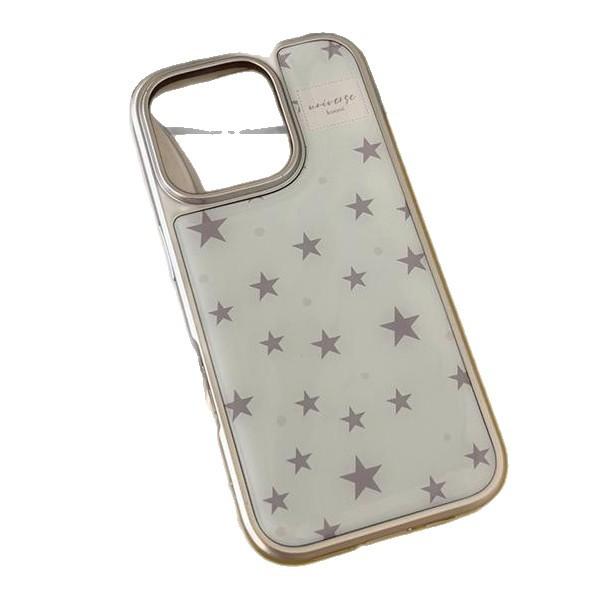 ins Korean full screen gray polka dot star suitable for Apple 17promax mobile phone case IP 16 Epoxy water condensation 15