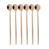 6Pcs Black Gold Long Handle Cutlery Stainless Steel Spoon Polished Stirring Drink Ice Cream Dessert Tea Spoon Dinnerware Set