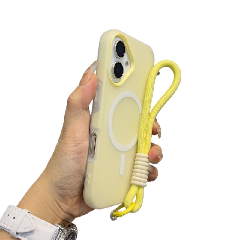 New 3 IN1 With Lanyard For Magsafe Case for iPhone 17 16e 16 15 14 Plus 13 11 12 Pro Max Magnetic Wireless Charge  Matte Cover