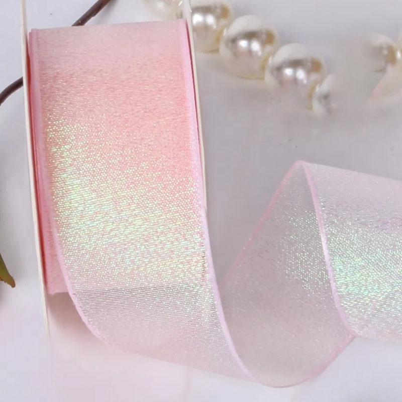 4CM Pearlized Polyester Satin Ribbon Birthday Gift Box Wrapping Fresh Flower Bouquet DIY Bow Accessory Colorful Durable Custom