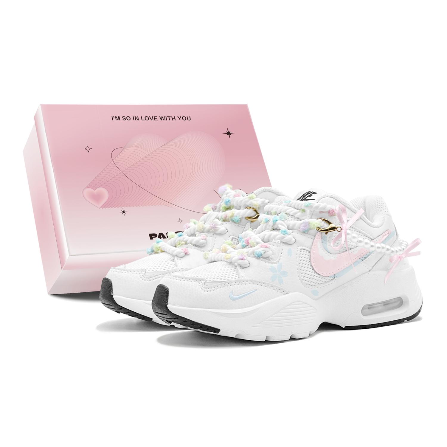 

Nike Air Max Fusion Abrasion Resistant Low top Running Shoes Women s Pink Blue CJ1671-100(TeamS3-S-BOX) 38.5