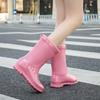 Fashion Snow Women's Shoes Candy Color Women's Rain Boots Non-slip Rain Shoes Medium Tube Water Shoes Kitchen Waterproof Glue Shoe Cover Shoes