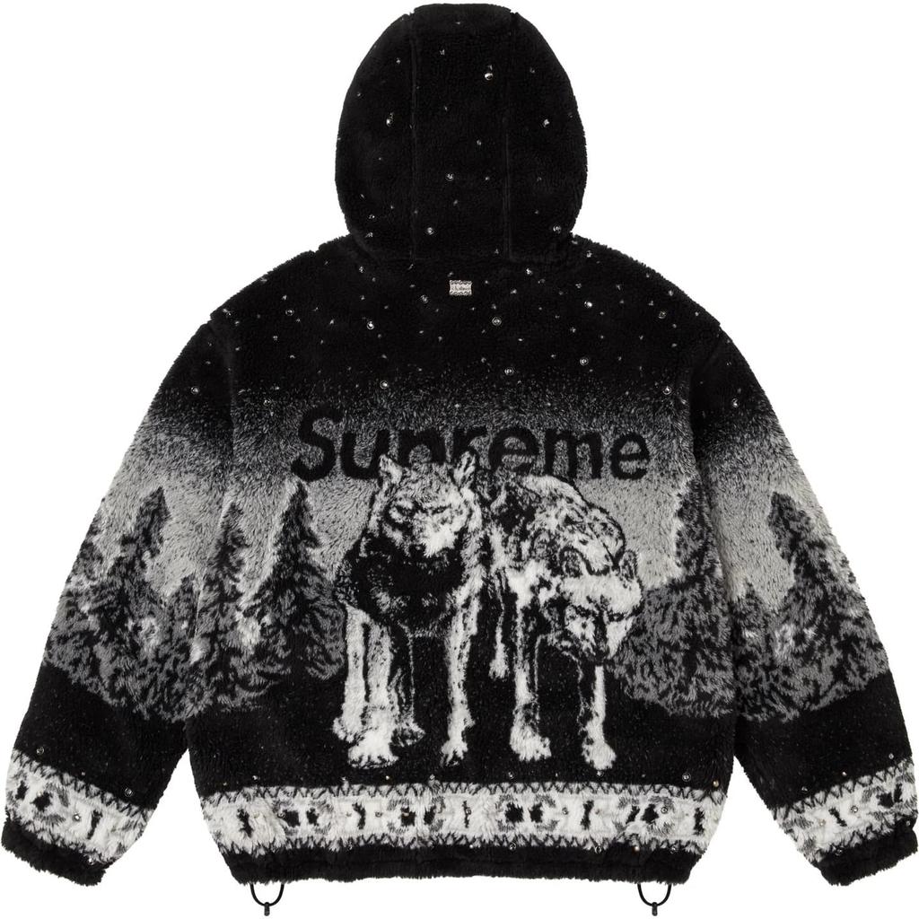 Supreme B.B.. Giacca in pile con cappuccio reversibile Simon Nero
