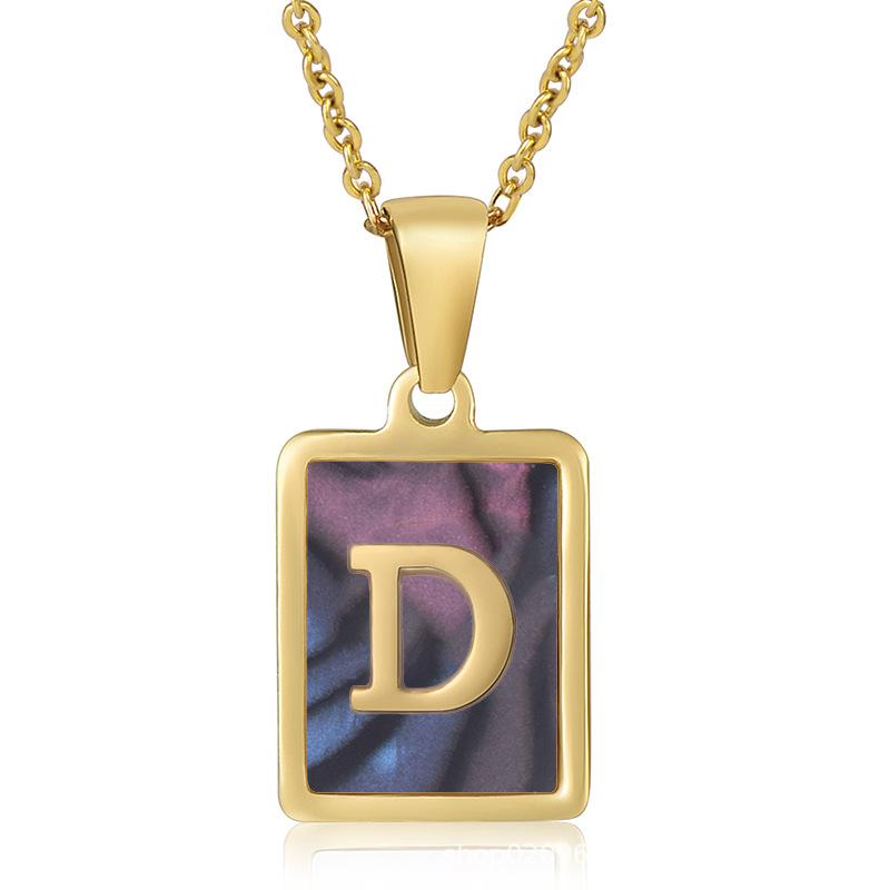 2026 Three-dimensional Shell Letter Necklace Women's 26 Letter Pendant Non-fading Jewelry