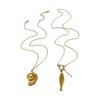 Strandinspiriertes Edelstahl-Halsketten-Set Mit Muschel/Fisch-Anhänger, Stapelbares Design Halskette Für Damen Tägliches Tragen