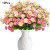 10pcs Artificial Daisies Flowers Outdoor Fake Plastic Plants UV Resistant Faux Greenery Shrubs Greenery for Hanging Planters