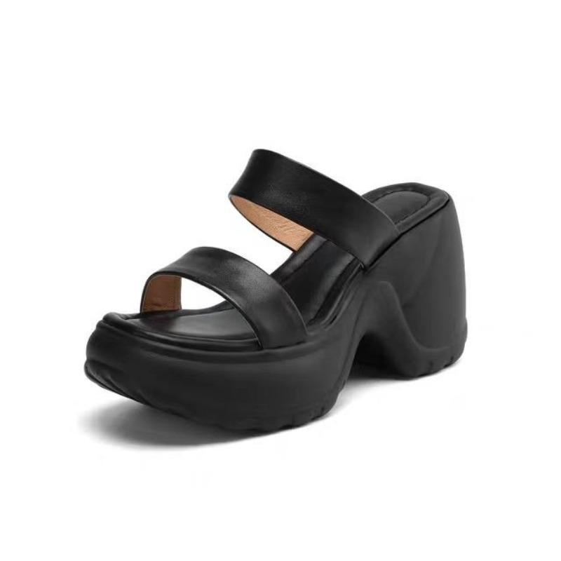 Mode Damen Keilabsatz Plateau Pantoletten High Heels Schuhe Trend Neue Sommer Sandalen Designer 2025 Kleid Party Slingback Frau Pantoletten Mujer