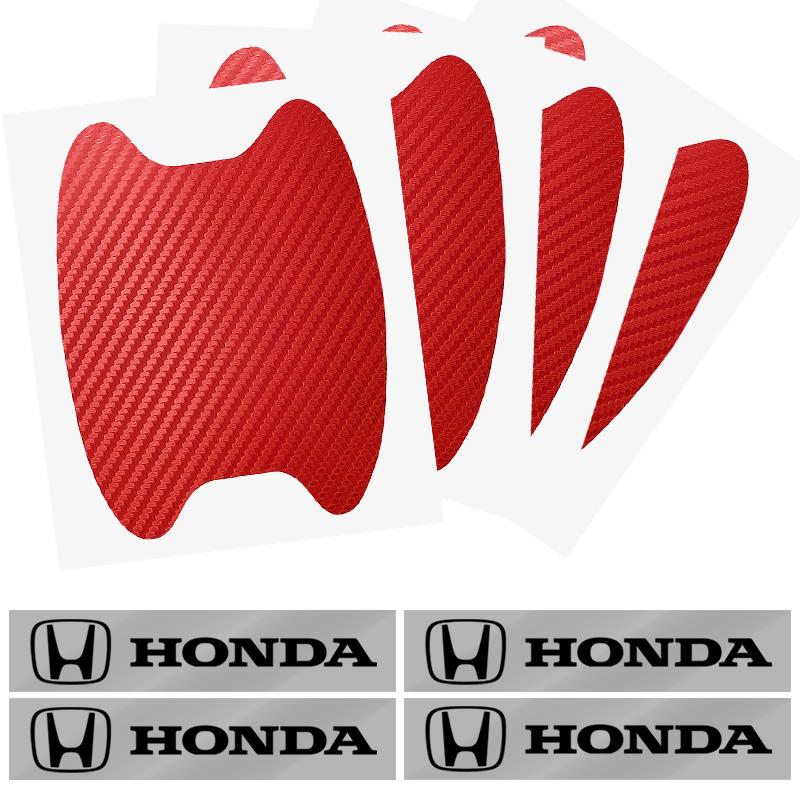 Car Door Sticker Carbon Fiber Scratches Auto Handle Protection Film For Honda Fit Mugen Insight Type S R VTEC Modulo Vezel SiPilot Fit XRV CRV HRV Dio