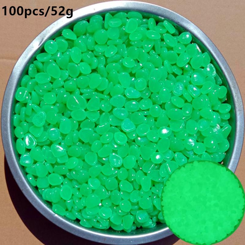 10/100pcs/lot Luminous Pebbles Rocks Garden Ornaments Stone Glow In The Dark Garden For Walkways Fish Tank Decorations