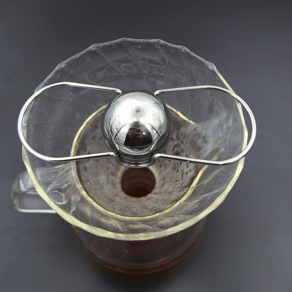 Espresso Cooling Ball with Holder Stainless Steel Coffee Cold Brew Ice Ball Espresso Accessories Extract Brew Chilling Tool