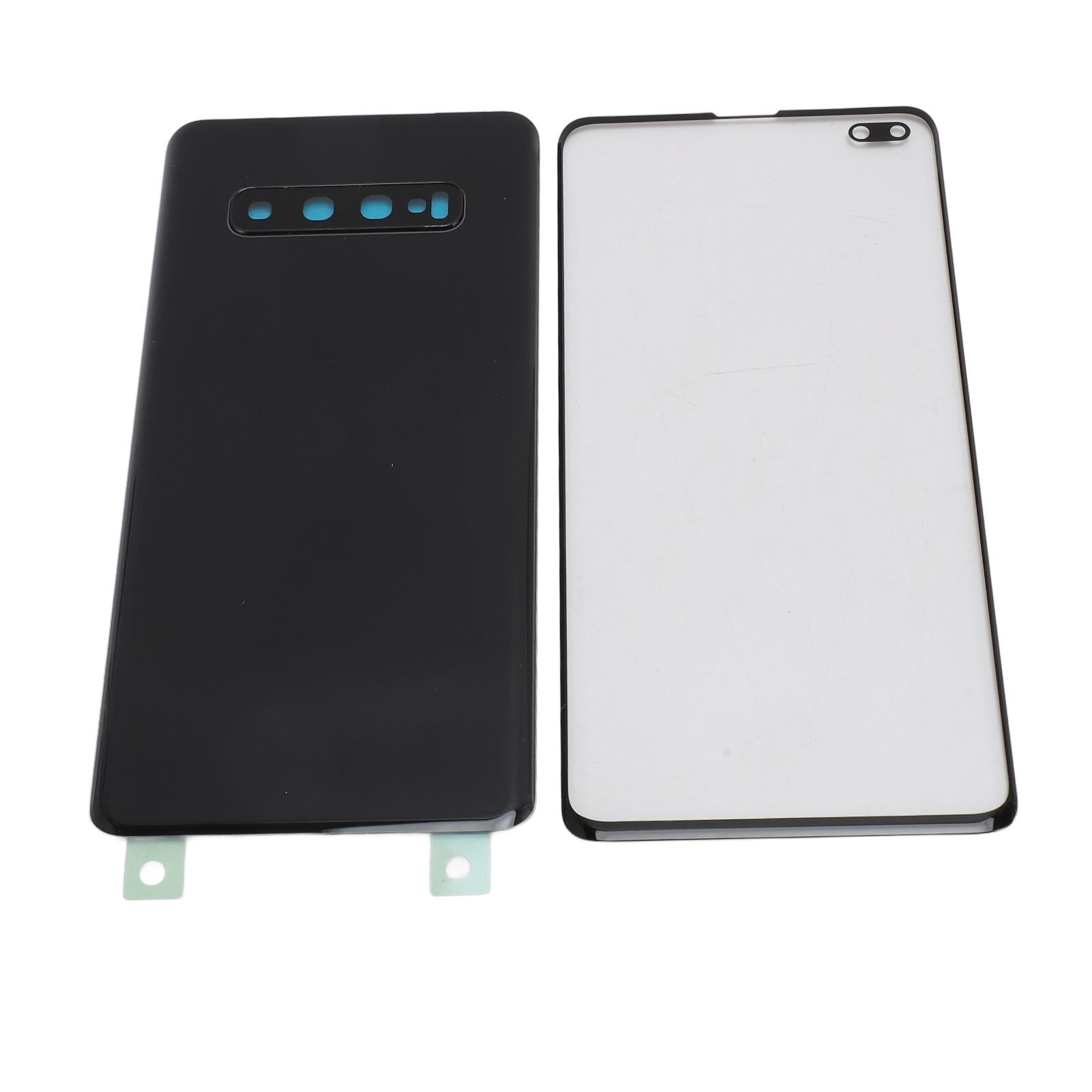 

Back Glass Cover Replacement Housing Door Front Outer Lens Glass Screen Replacement Repair Kit for S10+Plus Pre Installed Camera Lens