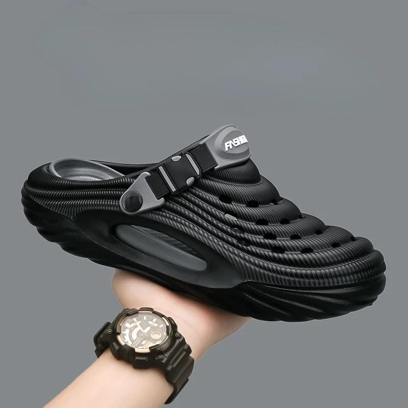 

Fashion With Platform Shoes for Men Height Hole Beach Clearance Sale Outdoor Stylish New Fashion Non-slip Luxury Designer H Man Sandals 40-41