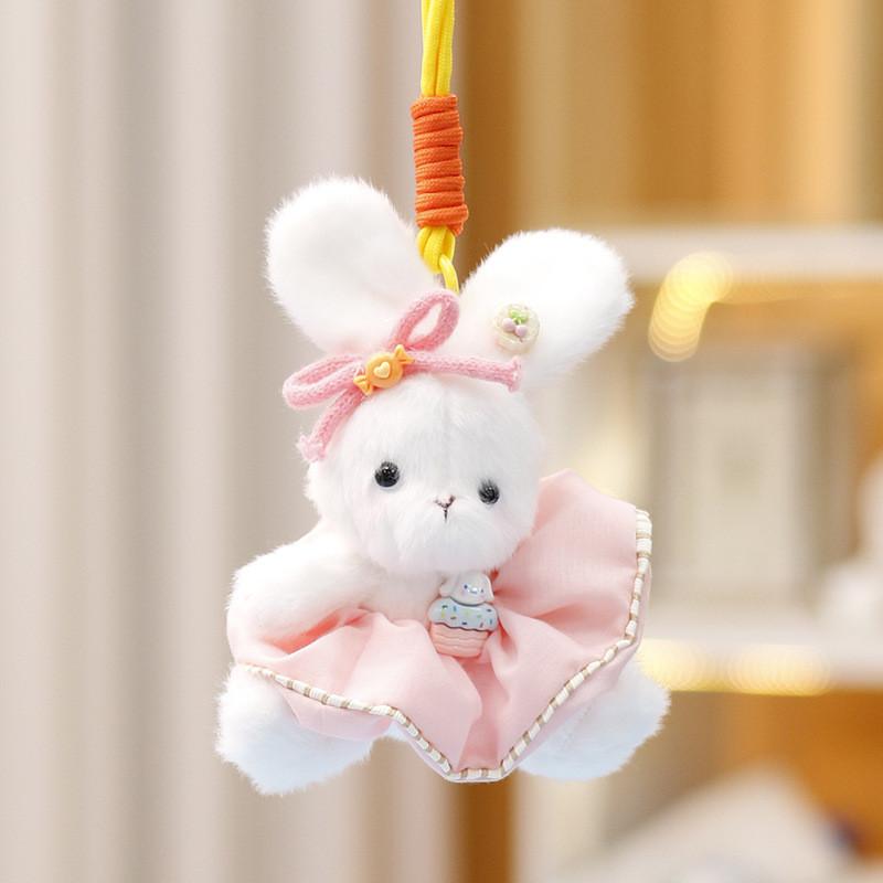 Skirt Bow White Rabbit Plush Toy Pendant Animal Keychain Bag Decoration Gift