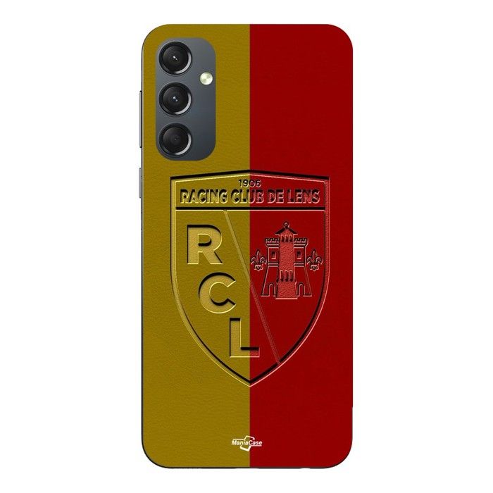 Phone Case - MANIACASE - Samsung Galaxy S23 FE - Silicone - Flexible - Yellow and Red Logo