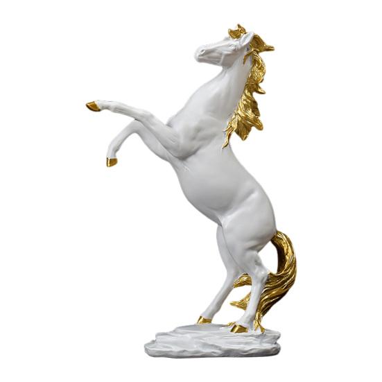 Realistic Horse Figurine Handcrafted Pony Resin Statue Simulated Farm Animal Sculpture Home Office Desktop Decoration Ornament