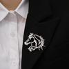 Zinc Zinc Alloy Hollow Horse Brooch Chinese Style Animal Horse Brooch Classic New Year Chest Flower  Gift