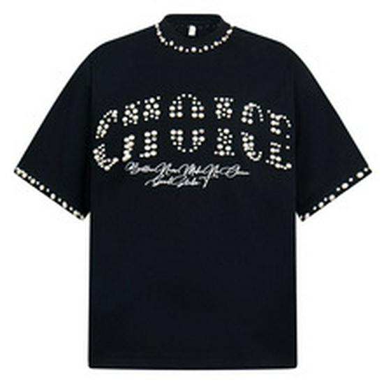 European & American Street Style Rivet Design Unisex Oversized T-Shirt