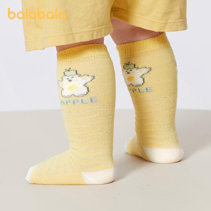 Balabala Baby Socks Unisex Summer New Mesh Baby Socks for Boys and Girls Cute Mid-Calf Length Anti-chill Pack of Two Pairs