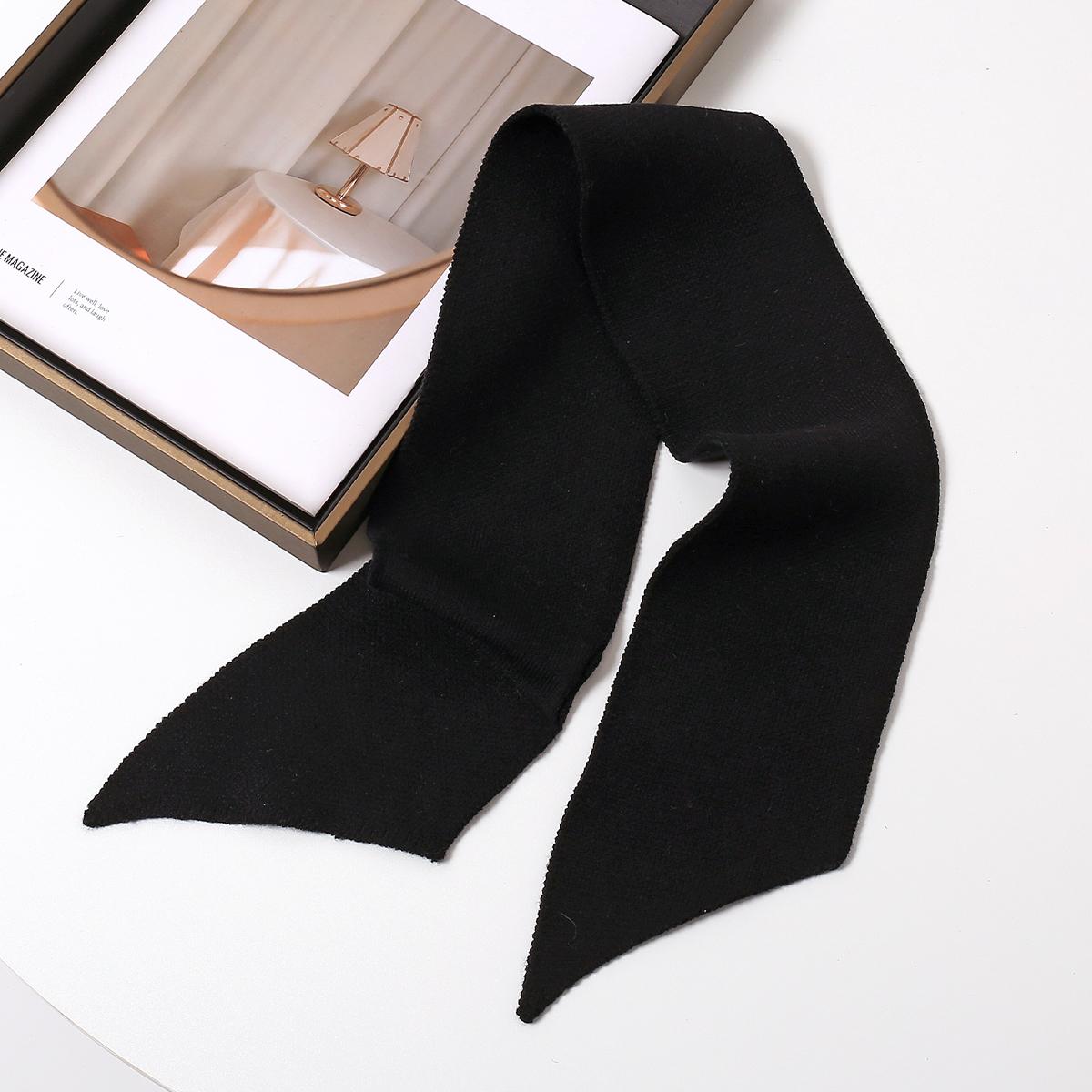 

1 piece of elegant solid color cross scarf for women, simple daily matching, versatile and fashionable scarf. One Size чёрный