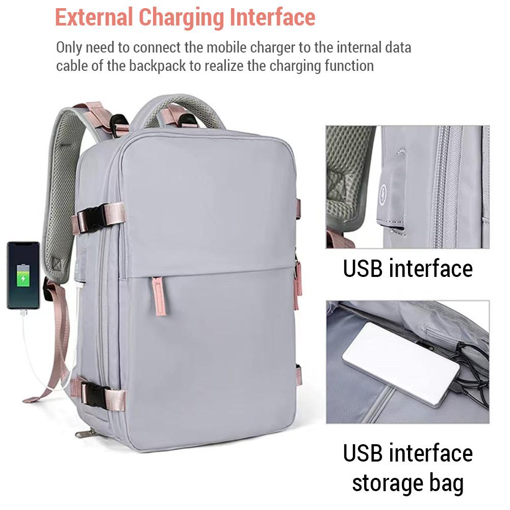 Rucsac de călătorie pentru drumeții și camping Ușor și rezistent la apă Capacitate mare cu USB