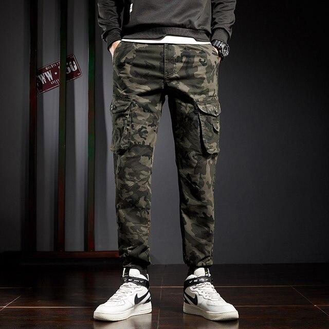 Jantour 2021 Pantalones Camuflaje para Hombre Algodón Casual Pantalones Cargo Militares Joggers Pantalones de Exterior para Hombre Bolsillos 3D Pantalones Harajuku