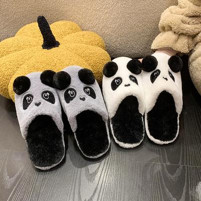 Fashion Winter Warm House Slippers Panda Non Slip  Plush Home On Shoes Indoor Outdoor Shoes Winter Shoes Woman Warm