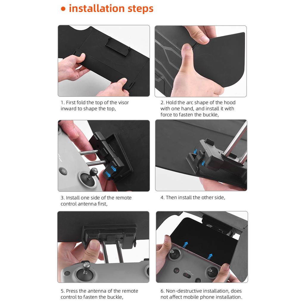 Phone Tablet Sun Shade Compatible with Mavic 3/AIR 2/2S/Mini 2/Mini 3 Pro RC Drones Controller Folding Monitor Cover