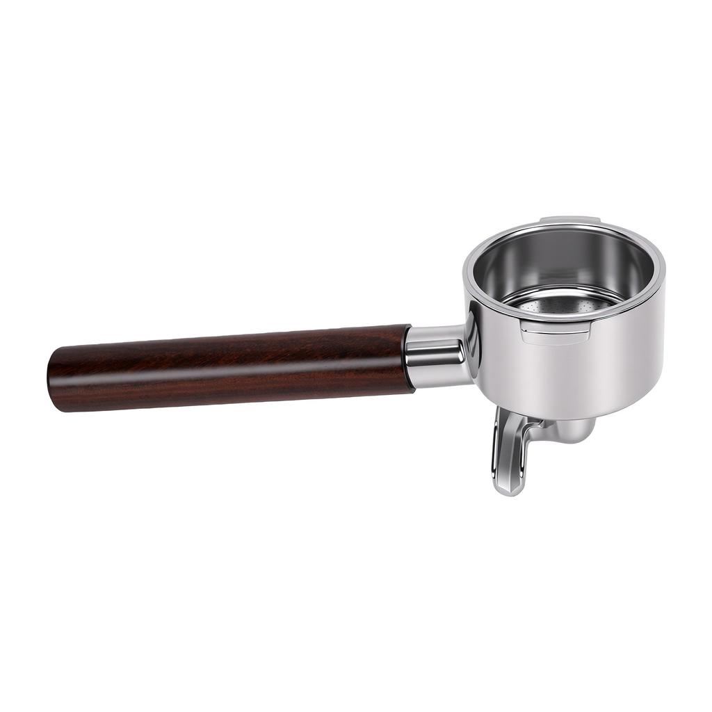 Portafiltro Adatto per De Longhi 51mm Doppia Uscita 2 Orecchie Portafiltro Caffè con Manico in Palissandro Tipo N