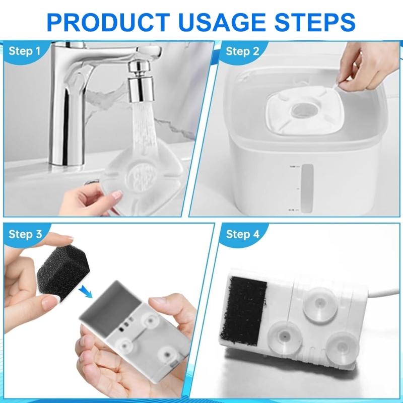 Replacement Filter for Cats/Dog Water Dispenser Promote Better Drinking Pack of 8 Filter Sponges