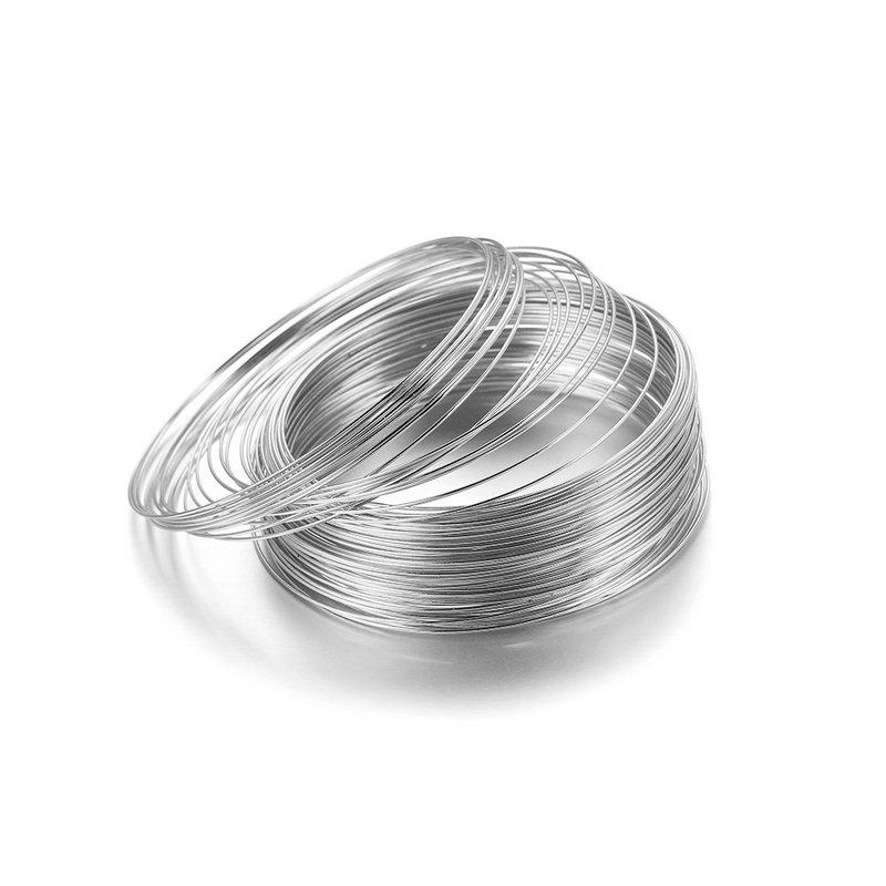 100 Loops Jewelry Memory Wire Beading Wire for Necklace Bracelet Earring Craft Making Supplies 0.6mm Stainless steel Metal Coil