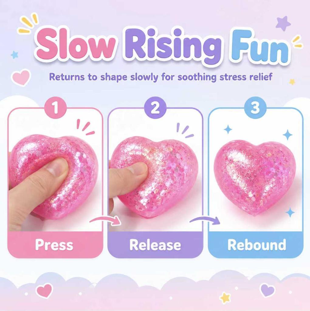 1 Stück Farbwechselndes Herz Quetschspielzeug Pailletten Liebe Fidget Spielzeug Squishy Knetspielzeug Stressabbau Spielzeug Kawaii
