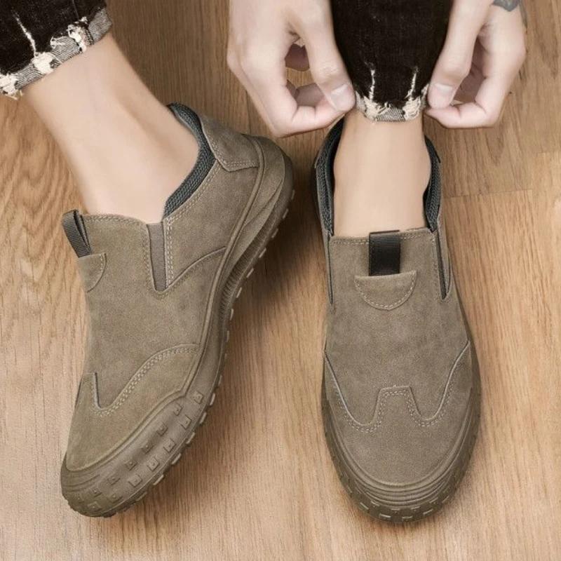 Luxus Herren Casual Sneakers Atmungsaktive Arbeitsschuhe Bequeme Herren Loafer Rutschfeste Slip-on Herrenschuhe Solide Zapatillas De Deporte