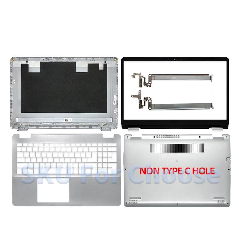 Silver New Repalce Cover For Inspiron 15 5000 5584 P85F LCD Screen Back Cover Front Bezel Hinges Palmrest Lower Bottom Case