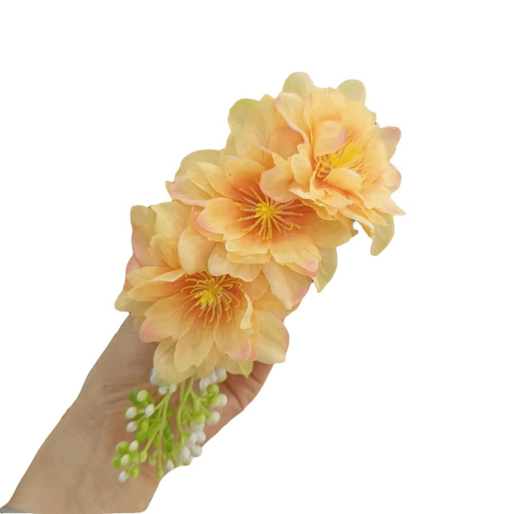 Ethnic Style Flower Hair Comb Sweet Wedding Bride Accessories Water Splashing Festival